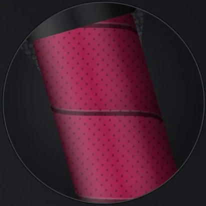 Close up of the Defiant Scarlett wrapped grip and collar